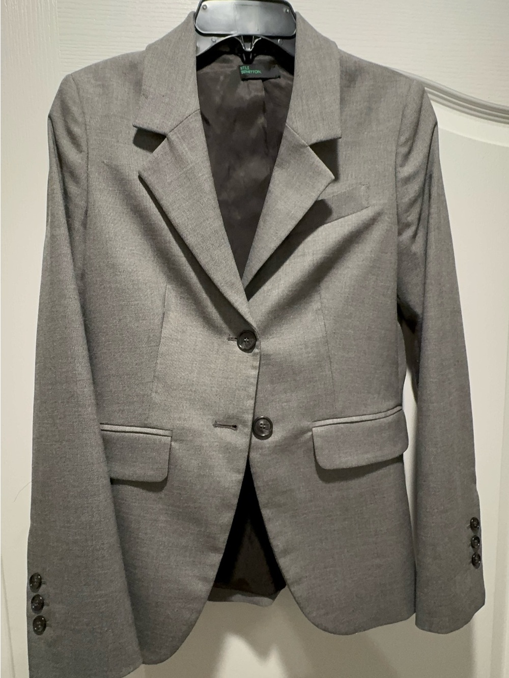 United Colors Of Benetton Gray Single-Breasted Blazer